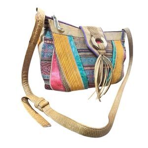 Vintage 1990’s Sharif Multi color leather crossbody bag